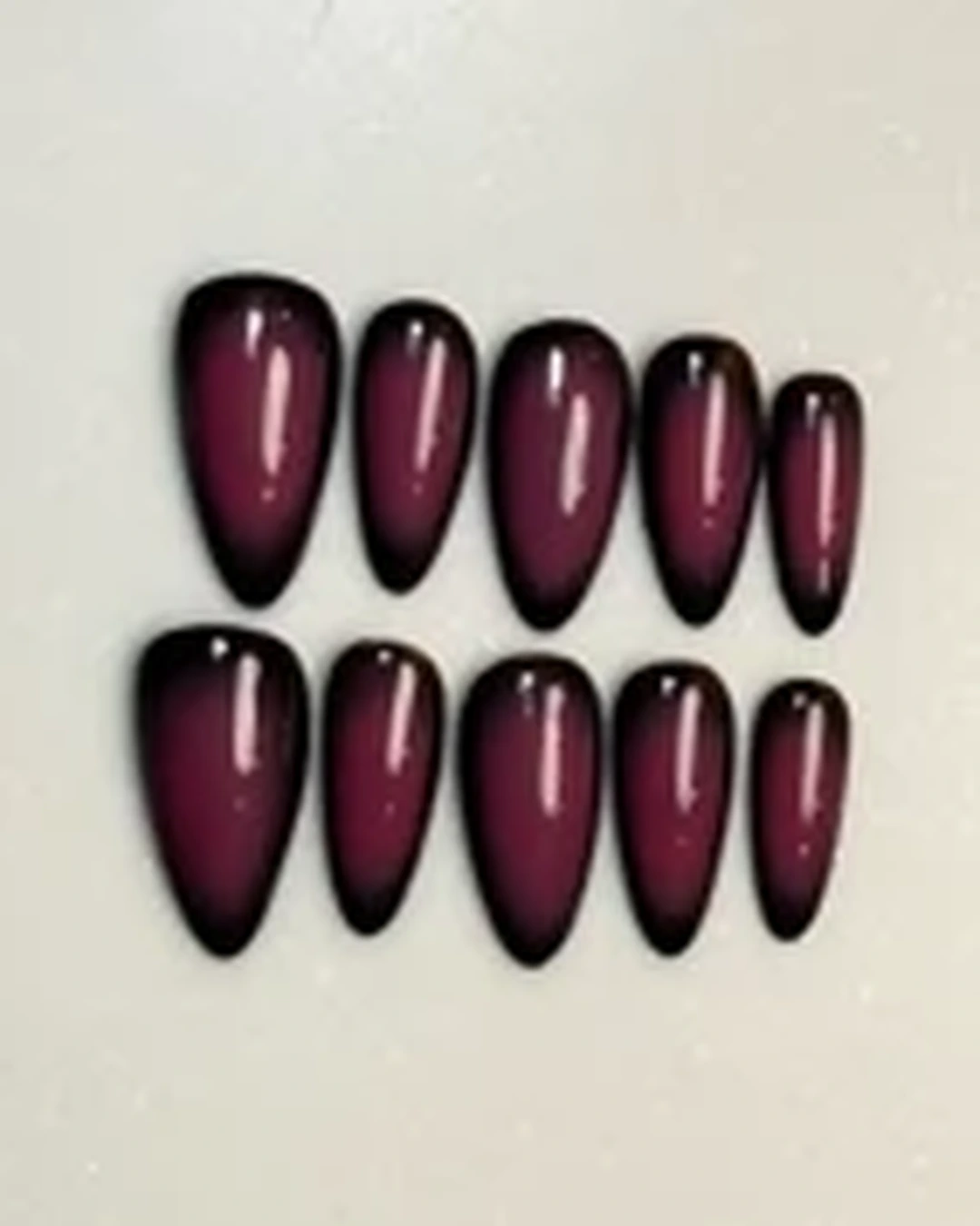 Espresso Rose. Hand-painted night of gold press-on nails