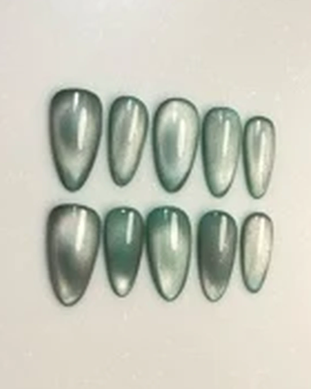Sea glass. Hand-painted night of gold press-on nails